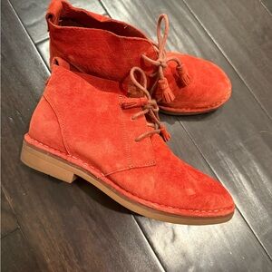 Red Suede Ankle Boots